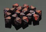 Gemini: Purple-Red/Gold 12mm D6 Dice Block (36)