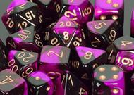 Gemini: Black-Purple/Gold 12mm D6 Dice Block (36)