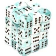 Gemini: Teal-White/Black 12mm D6 Dice Block (36)