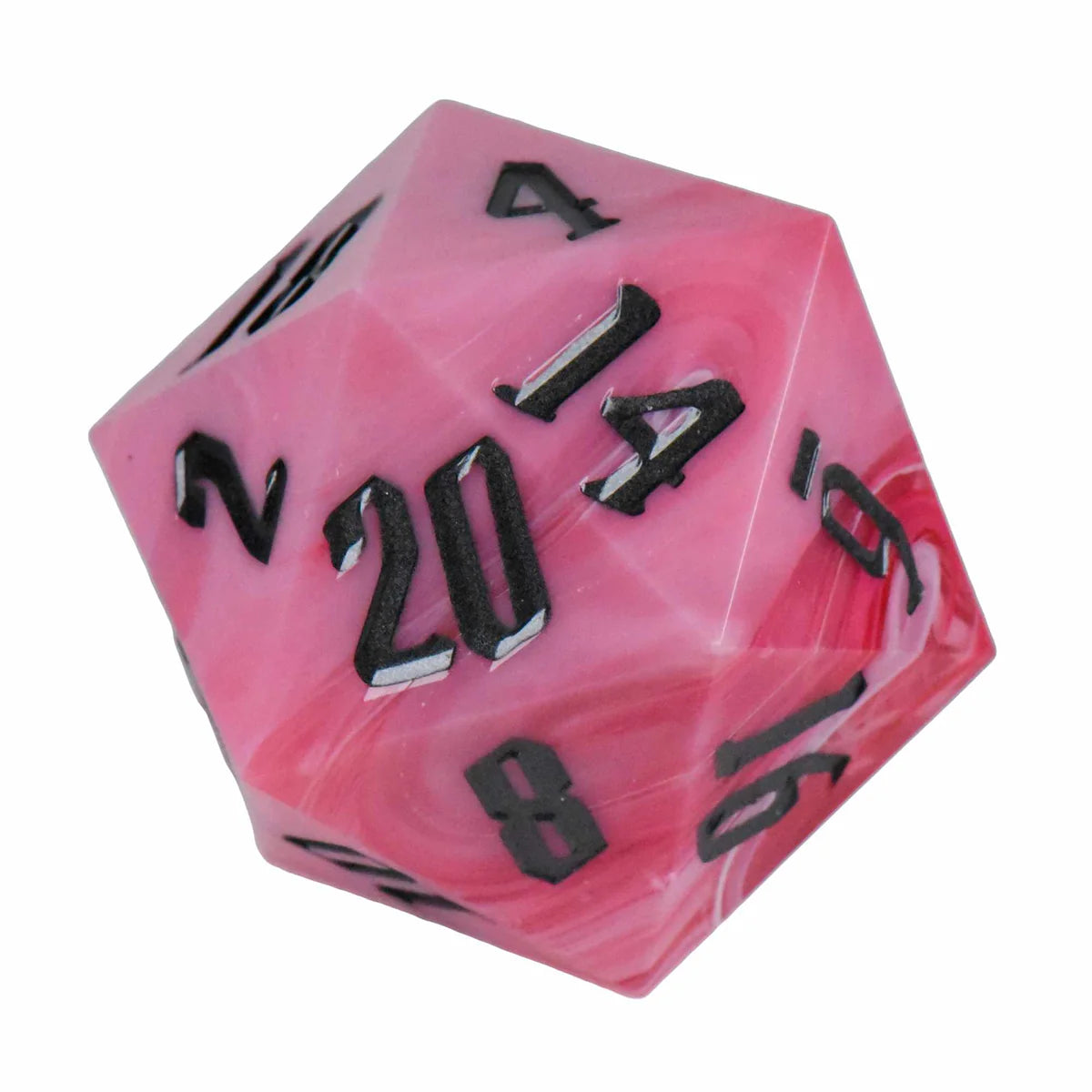 55mm D20 Marbled Fuchsia (Sharp Edged)