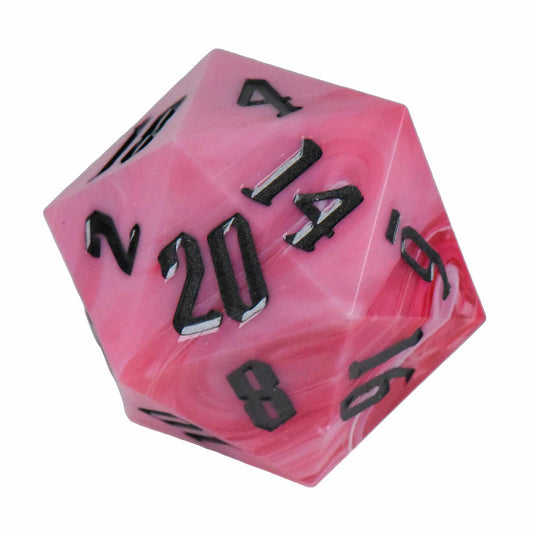 55mm D20 Marbled Fuchsia (Sharp Edged)