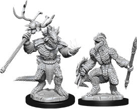 Nolzur's Marvelous Unpainted Miniatures - Lizardfolk & Lizardfolk Shaman