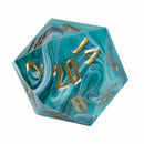 55mm D20 Marbled Aqua (Sharp Edged)
