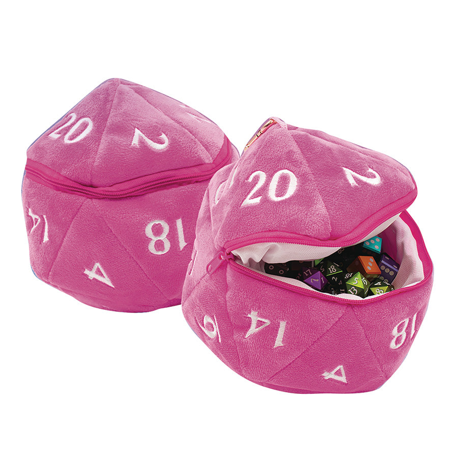 D20 Plush Dice Bag - Hot Pink