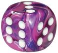 Festive: Violet/White 12mm D6 Dice Block (36)