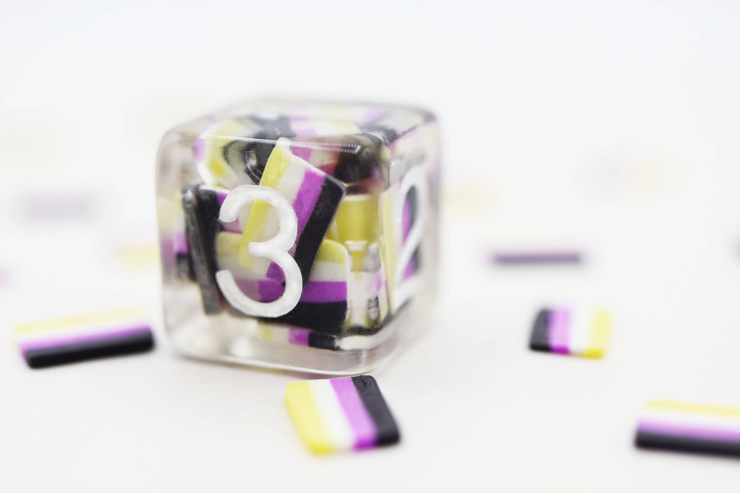 Nonbinary Flag RPG Dice Set