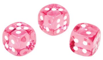 Translucent: 12mm D6 Pink/White (36)