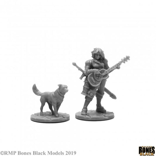 Reaper Bones Black Isobael the Bard and Rufus Half-Elf Bard