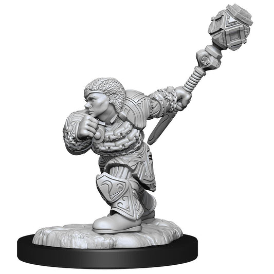 Magic the Gathering Unpainted Miniatures: W02 Dwarf Fighter & Dwarf Cleric