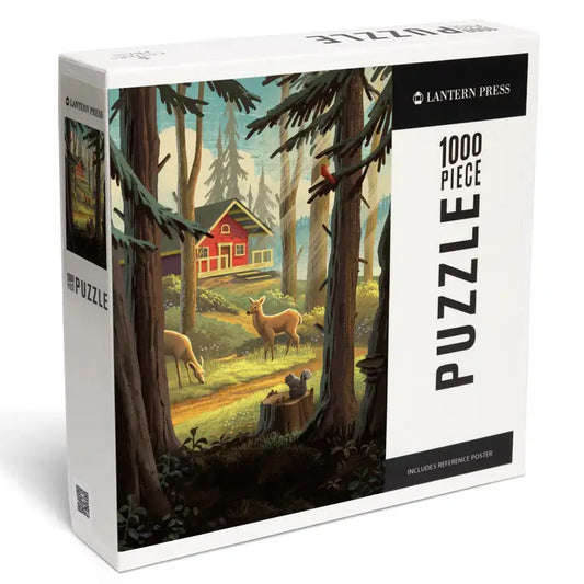 Slip Away, Cabin with Wildlife - 1000 piece