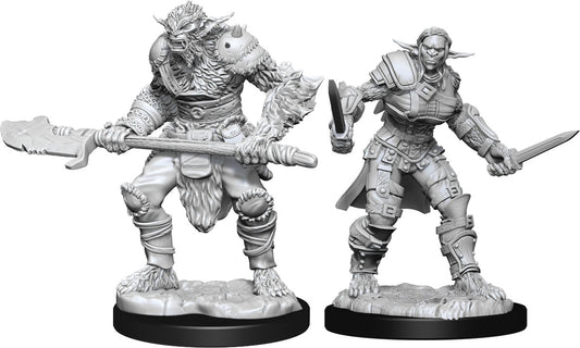 Nolzur's Marvelous Unpainted Miniatures - Bugbear Barbarian Male & Bugbear Rogue Female
