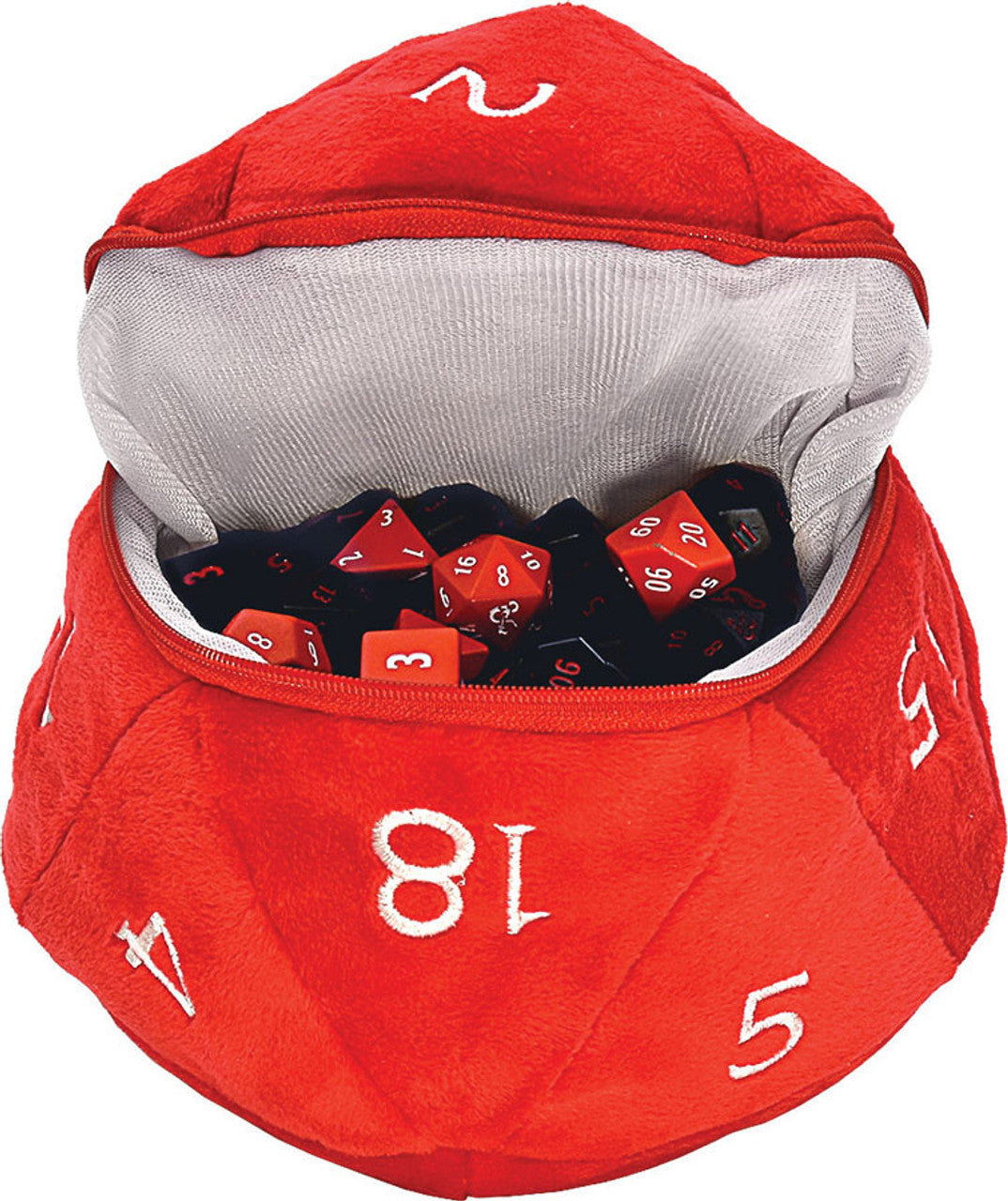 D20 Plush Dice Bag - Red