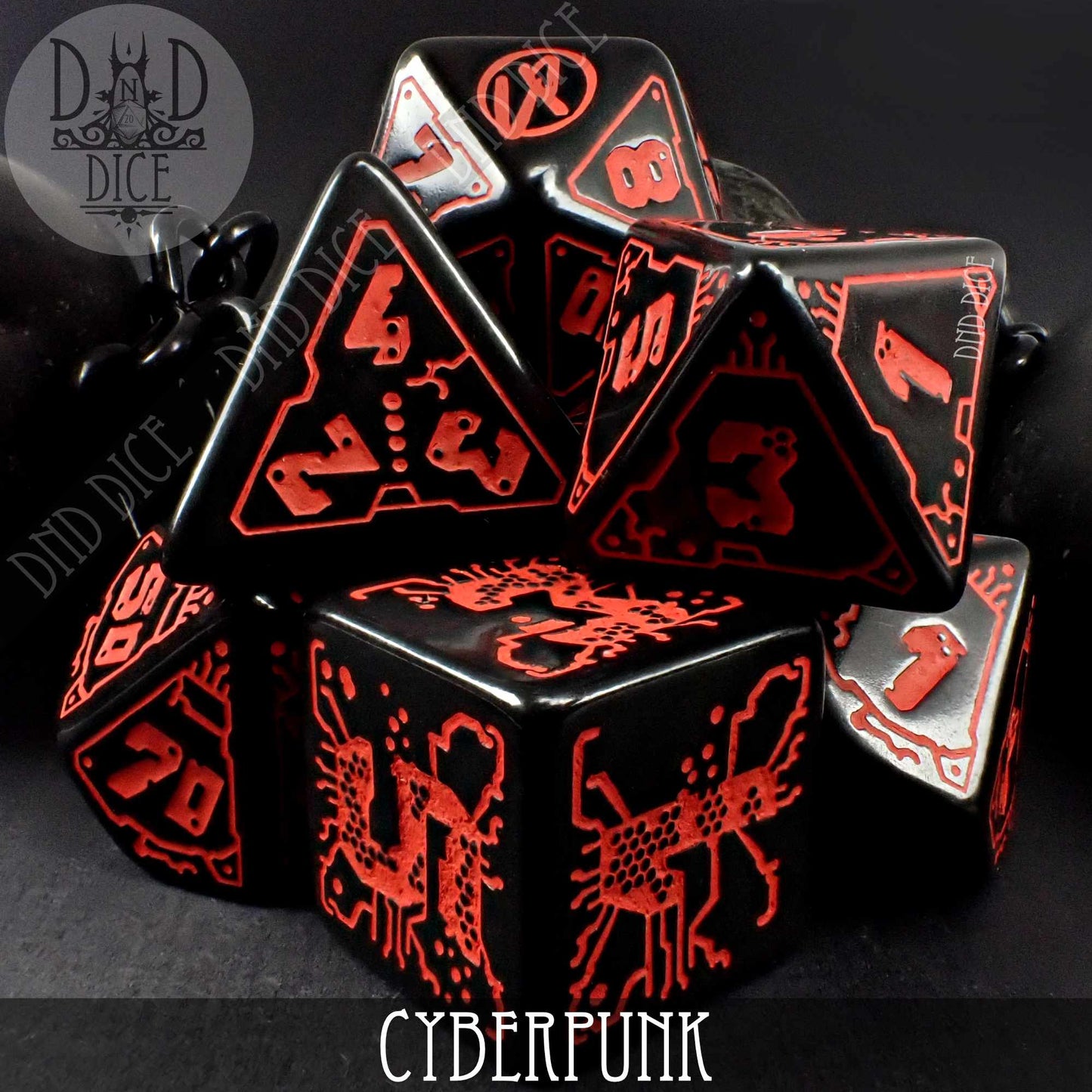 Cyberpunk Red Dice Set: Blood Over Chrome