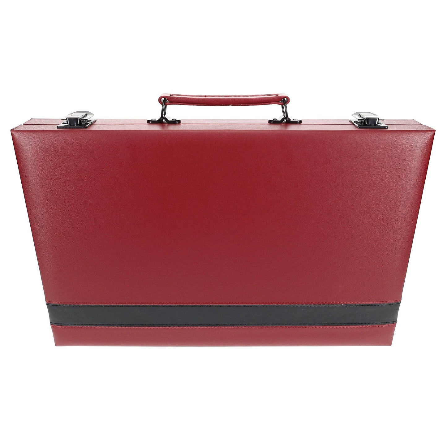 WE Games Burgundy/Black Leatherette Backgammon, 18 in.