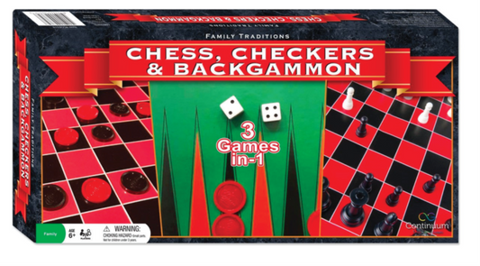 Checkers, Chess, and Backgammon set