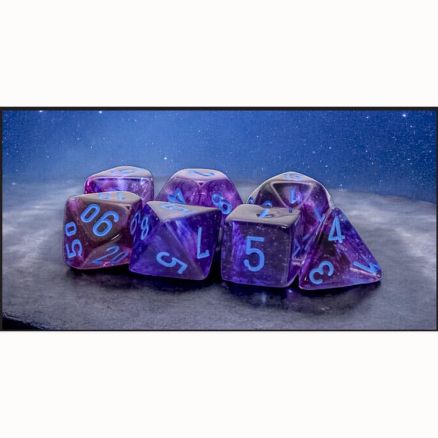Nebula: Mega-hedral Nocturnal Luminary With Blue (7 dice set)