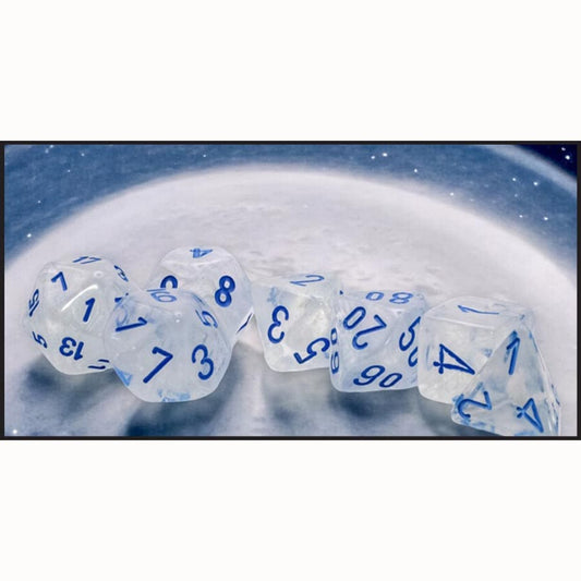 Borealis: Mega-hedral Icicle Luminary With Light Blue (7 dice set)