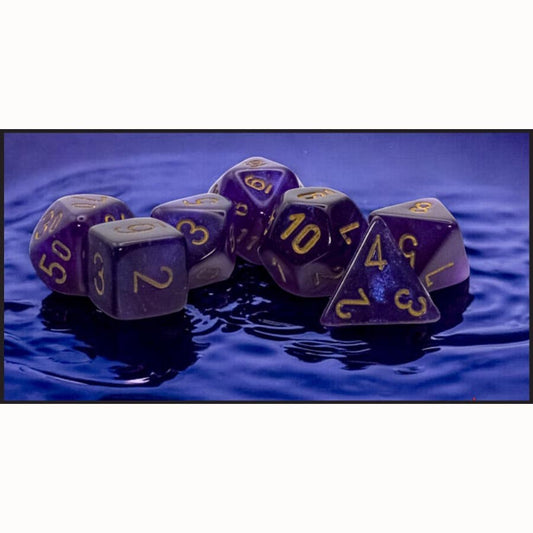 Borealis: Mega-hedral Royal Purple Luminary With Gold (7 dice set)