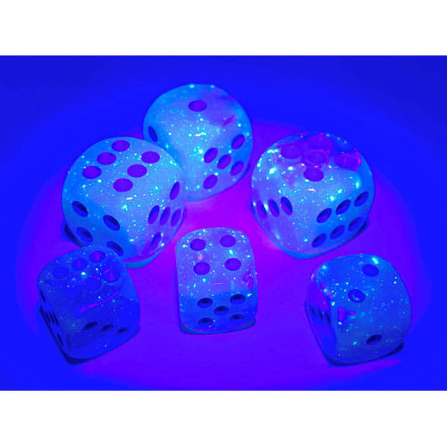 Gemini: Pearl Turquoise-White/blue Luminary 12mm D6 Dice Block (36)