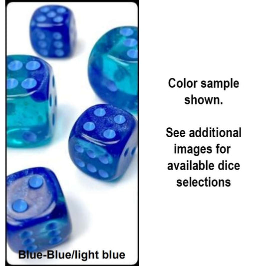 Gemini: Blue-Blue/light blue Luminary Polyhedral 7-Die Set