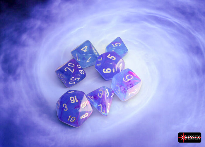 Nebula: Aura/white Polyhedral 7-Die Set