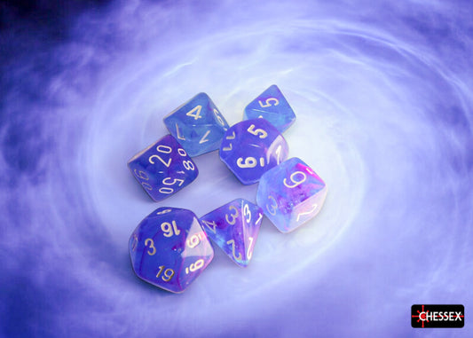 Nebula: Aura/white Polyhedral 7-Die Set