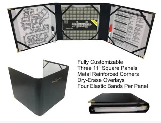 Three-panel faux leather DM screen / accessories folder