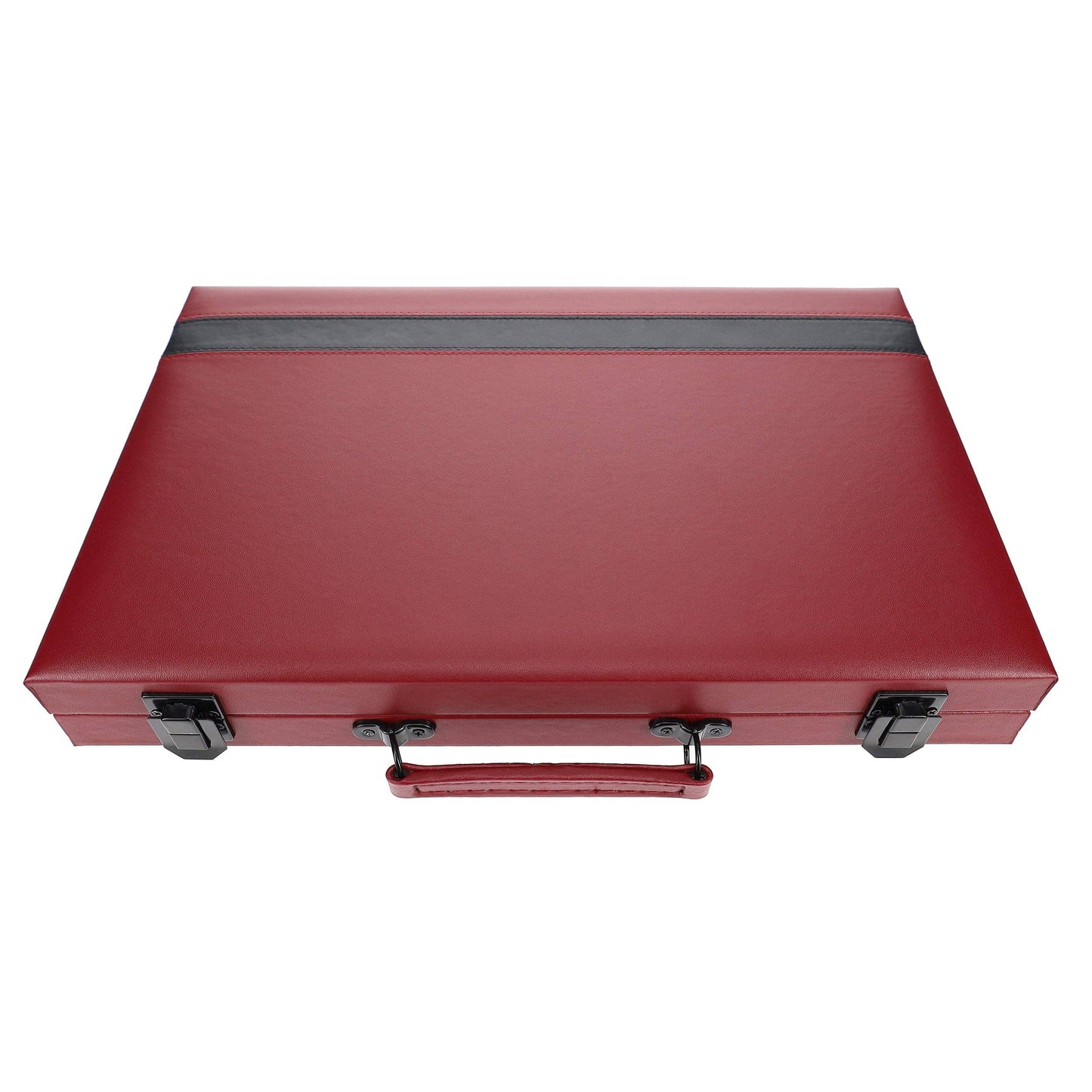 WE Games Burgundy/Black Leatherette Backgammon, 18 in.