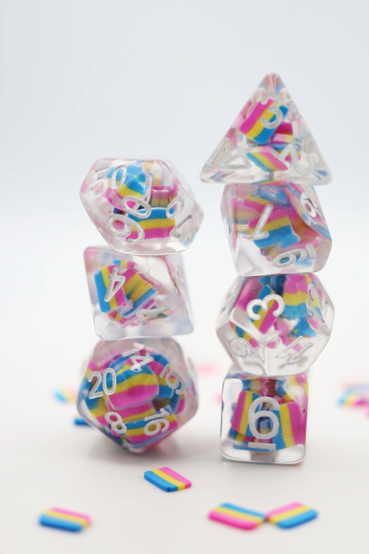Pansexual Flag RPG Dice Set