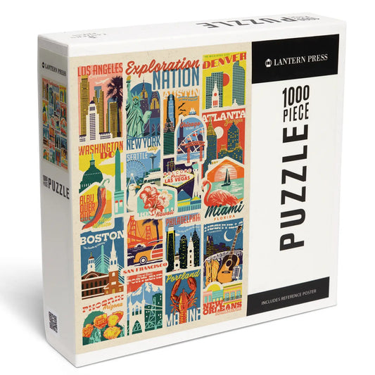 Exploration Nation Collage Puzzle - 1000 piece
