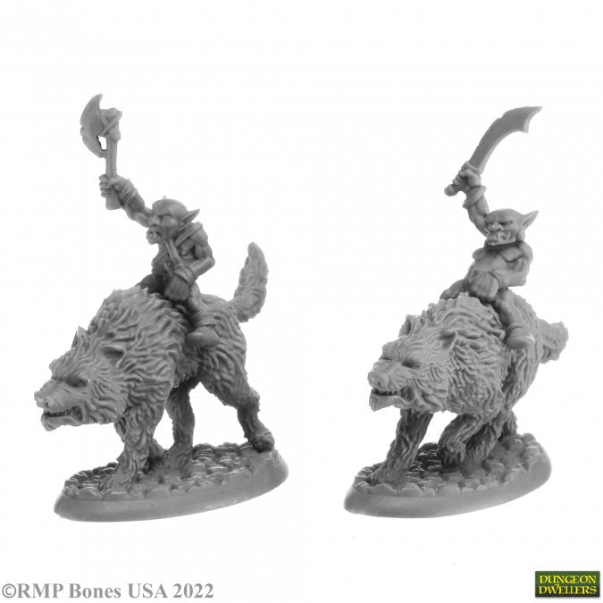 Dungeon Dwellers Bones: Goblin Wolfriders (2)