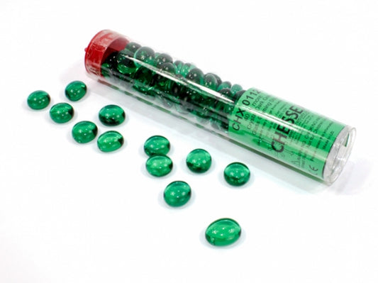 Crystal Dark Green Glass Stones in 5.5` Tube (40)