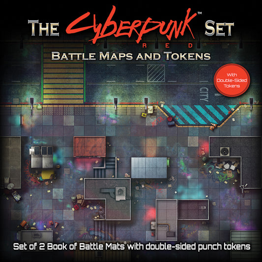 Cyberpunk Red Battlemat Book and Tokens