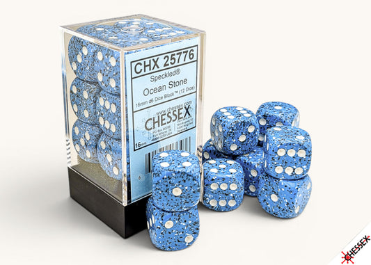 Speckled: Ocean Stone 16mm D6 Dice Block (12)