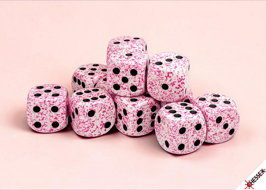 Speckled: Pink 16mm D6 Dice Block (12)