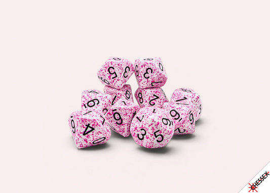 Speckled: Pink Set of Ten d10s