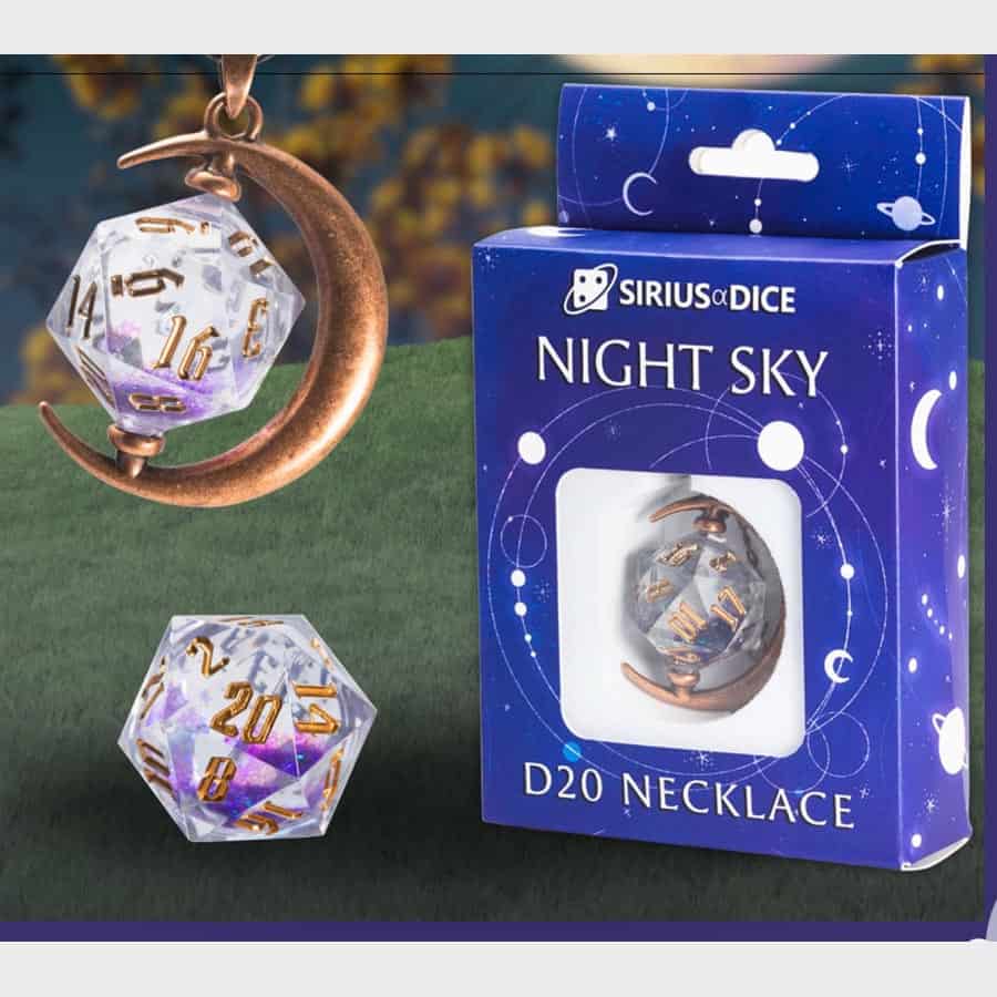 D20 Necklace: Night Sky