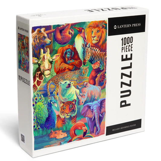 Vivid Animal Collage Puzzle - 1000 piece