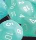 Frosted: Teal/White Polyhedral 7-Dice Set