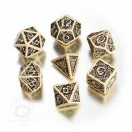 Celtic Dice Set 3D Beige/Black Set (7)