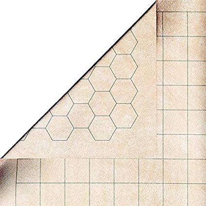 Battlemat: 1in Reversible Squares-Hexes (23.5in x 26in Playing Surface)