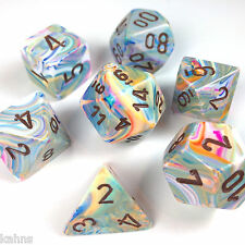 Festive: Vibrant/Brown Polyhedral 7-Dice Set