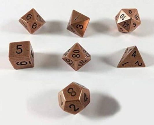 Solid Metal Copper Color Polyhedral 7-die set