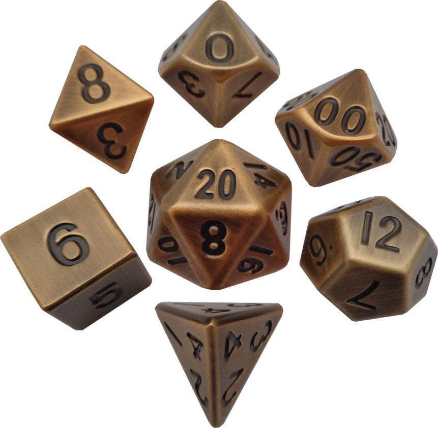 16mm Antique Gold Metal Dice Set