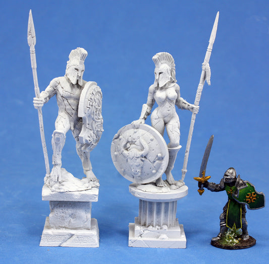 Bones Black: Amazon and Spartan Living Statues (Stone)