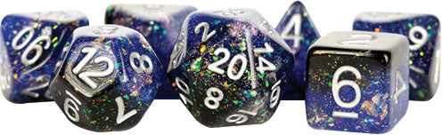 16mm Eternal Resin Polyhedral Dice Set: Blue/Black (7)