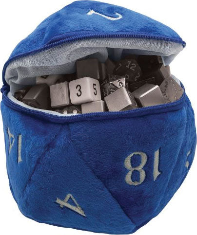 D20 Plush Dice Bag - Blue