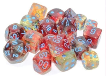 Nebula: Primary/blue Luminary Polyhedral 7-Die Set