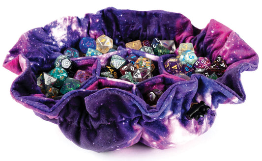 Velvet Compartment Dice Bag with Pockets: Nebula