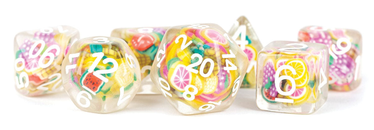 16mm Resin Poly Dice Set: Fruit Dice (7)